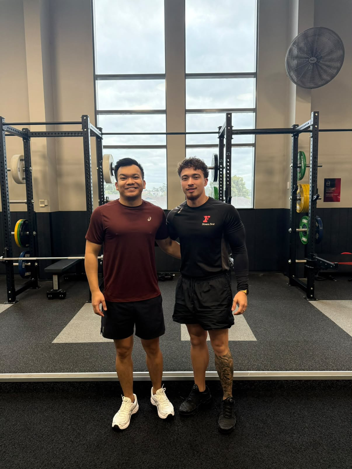 Nico with Ethen at the gym